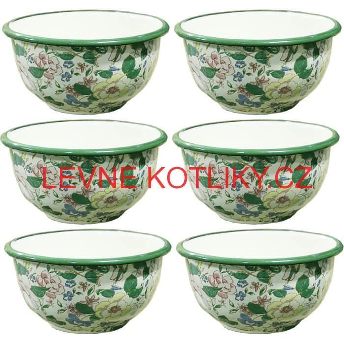 Souprava smaltovaných misek 15 cm 6 ks DECOR