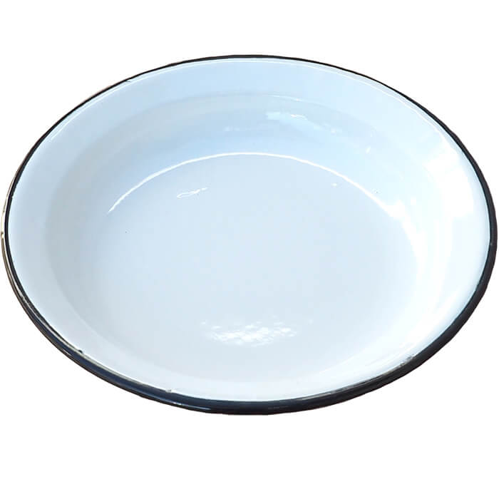 Smaltovaný talíř 28 cm Bílý