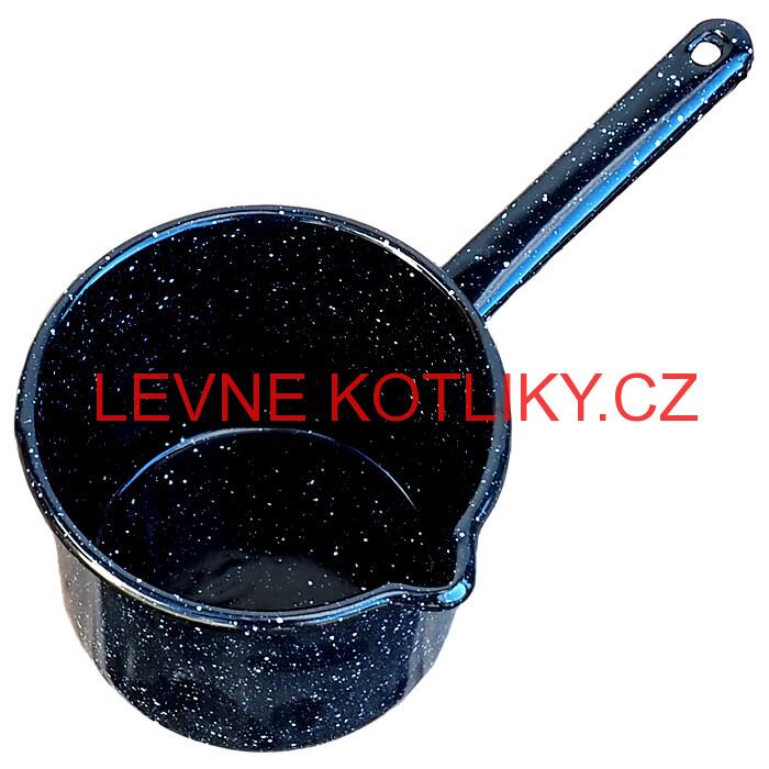Smaltovaný hrnek s rukojetí 1 L - Černý