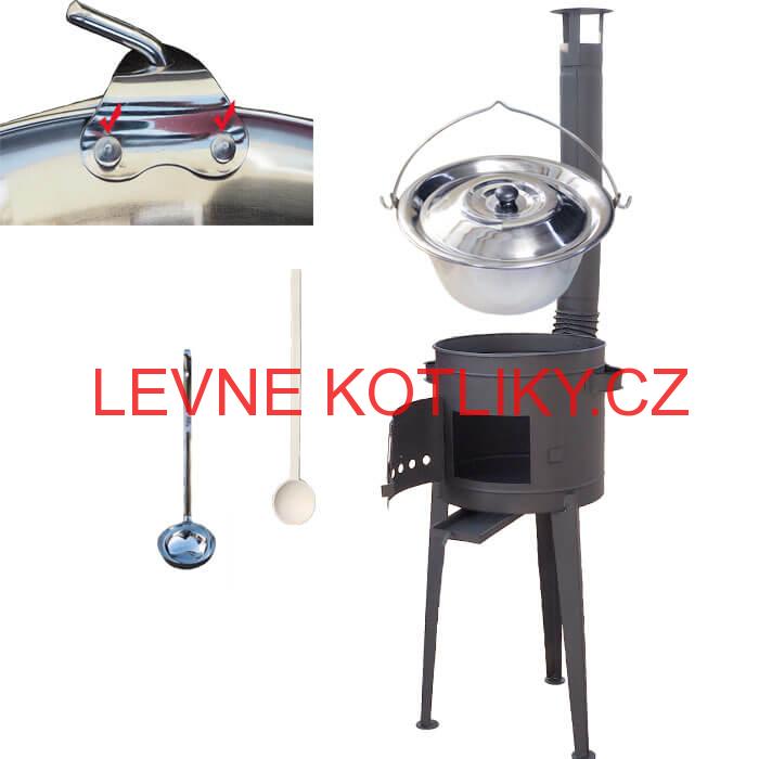 Nerezový kotlík 30 L  (0,8 mm) + vysoká žáruvzdorná kotlina 45 PLUS 600 