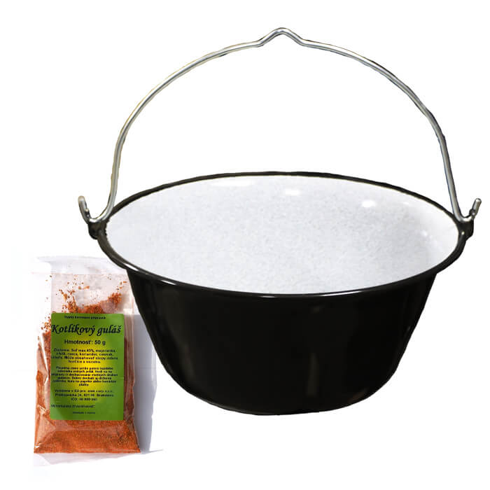 Smaltovaný kotlík 25 L + koření na kotlíkový guláš 50 g