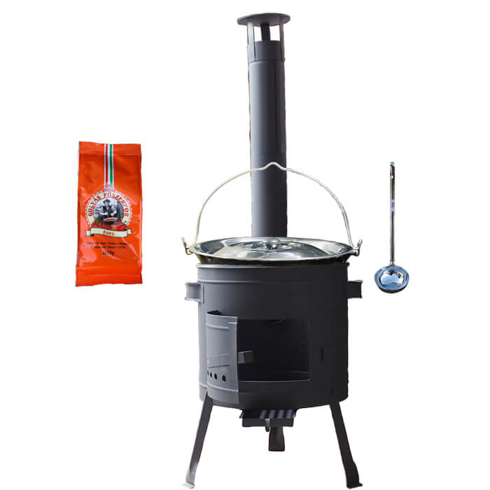 Smaltovaný kotlík 20 L (1,2 mm) + nerezová poklice + nízká žáruvzdorná kotlina (0,8 mm) 42 PLUS 600