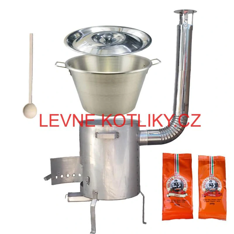 Nerezový kotel 40 L + nerezová kotlina 45 cm 1,5 mm STRONG EXCLUSIVE + paprikové koření na guláš