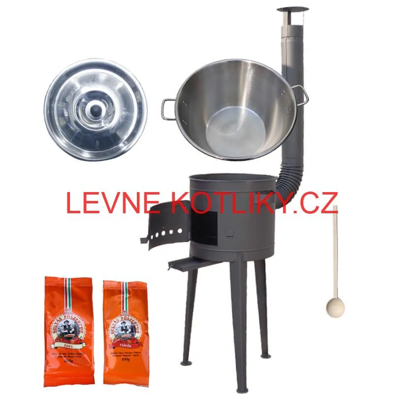 Nerezový kotel 40 L + vysoká kotlina 47 cm (2,0 mm) HODO Plus 600 + paprikové koření na guláš