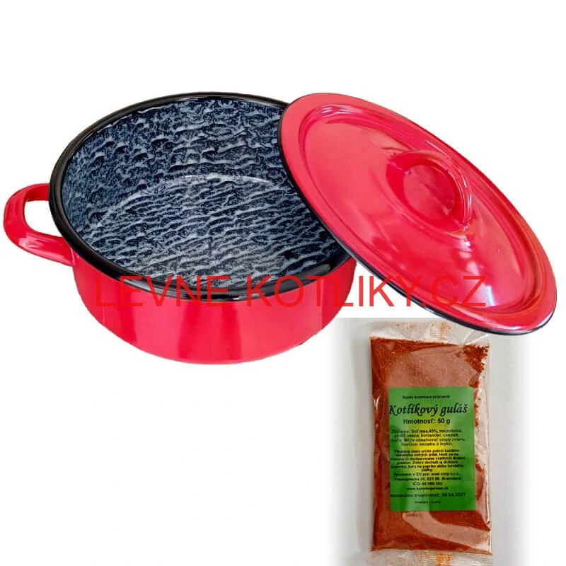 Smaltovaný kastrol poklicí COMBI 25 l + směs koření na kotlíkový guláš 50 g
