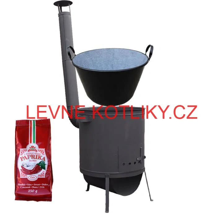 Zabijačkový smaltovaný kotel 100 L, žáruvzdorná kotlina 42 PLUS 600 4 MM + sladká paprika GURMÁN 250 g