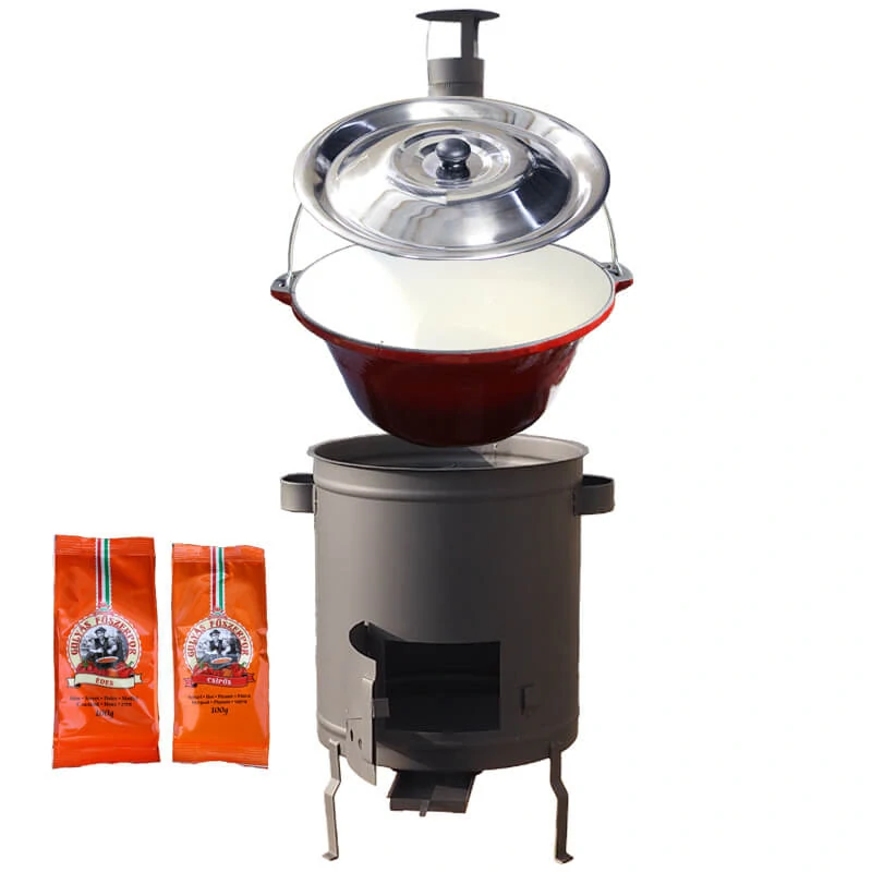 Litinový kotlík se smaltovanou úpravou 22 L + žáruvzdorná kotlina 42 cm (1,5 mm) STRONG + paprikový pepř na guláš - MIX 100 g