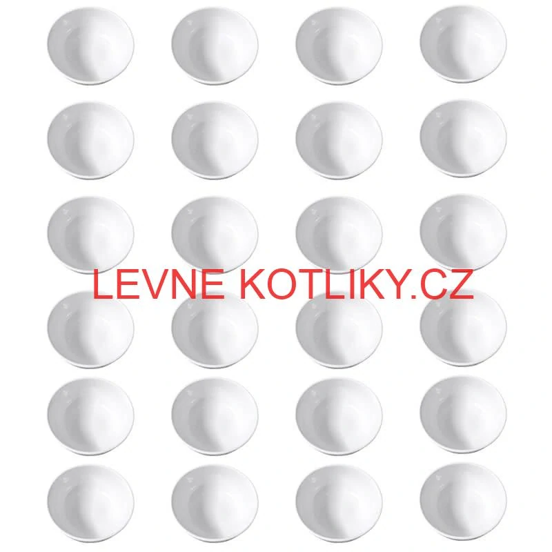 Sada 24 ks: Prémiové bílé misky s kamennou strukturou (750 ml)