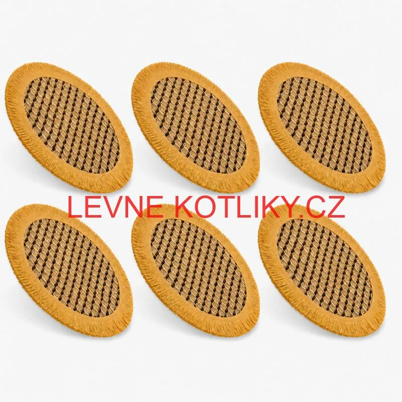 Přírodní podložky pod talíř se třásněmi 37 cm, 6 ks