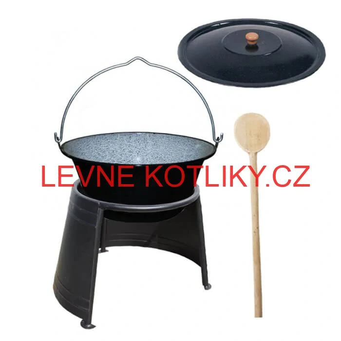 Smaltovaný kotlík 13 L (1,2 mm) + poklice + chránič plamene