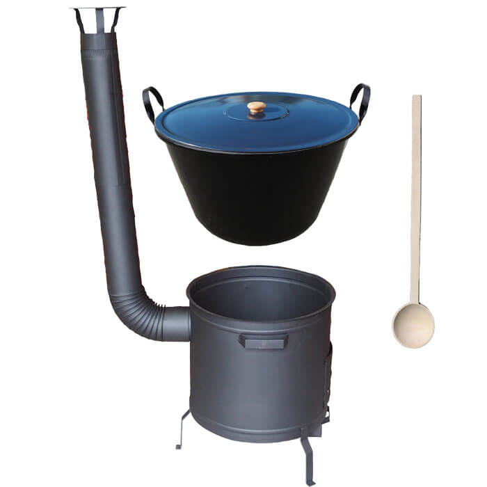 Zabijačkový smaltovaný kotel 70 L + žáruvzdorná kotlina 53 cm PLUS 600