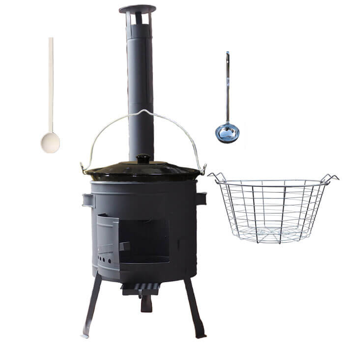 Smaltovaný kotlík 20 L (1,2 mm) + drátěný koš + žáruvzdorná kotlina 42 PLUS 600