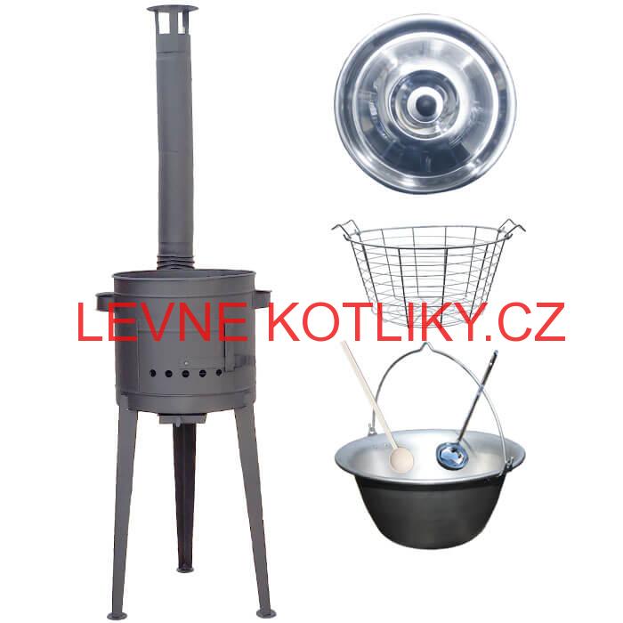 Nerezový kotlík 20 L (1,5 mm) + drátěný koš + žáruvzdorná kotlina 42 PLUS 600