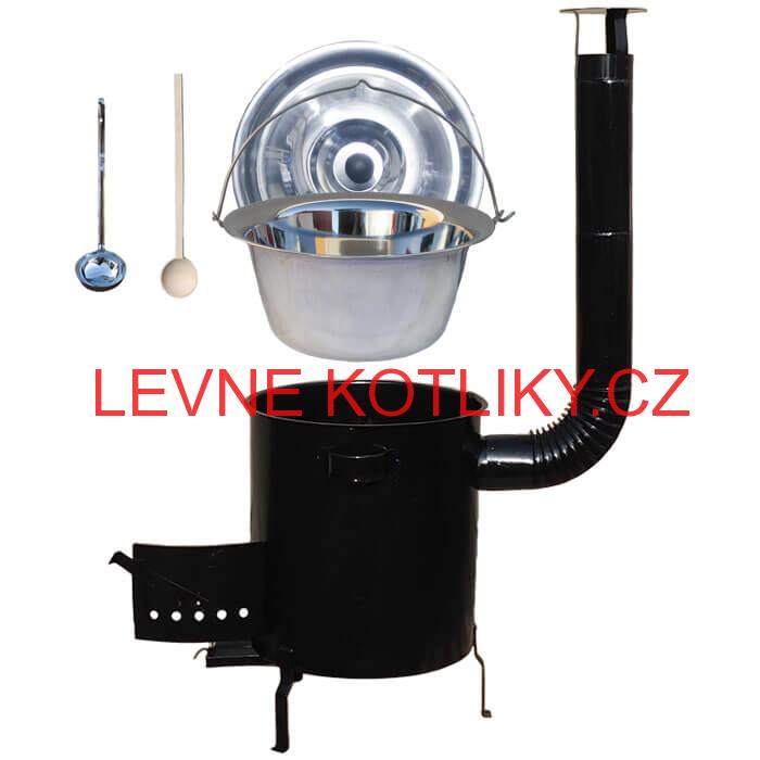 Nerezový kotlík 22 L (0,8 mm) + hrubostěnná (1,5 mm) kovová kotlina 42 STRONG