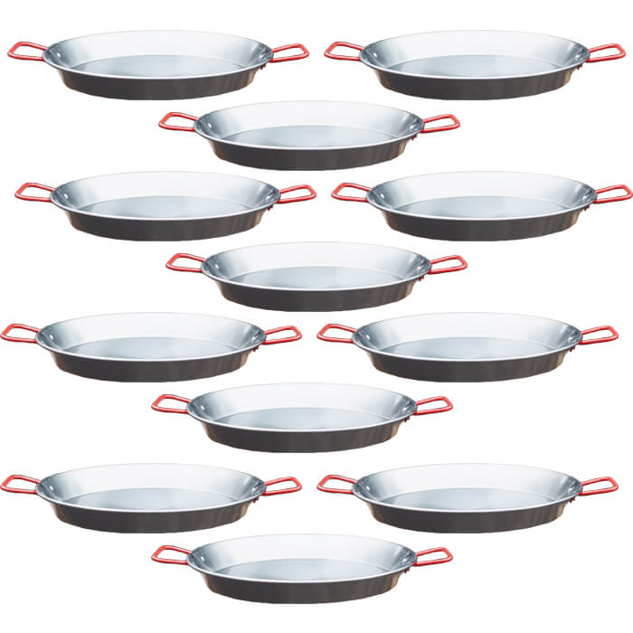 Paella Tapas catering 24 cm - 12 ks ocelových pánví
