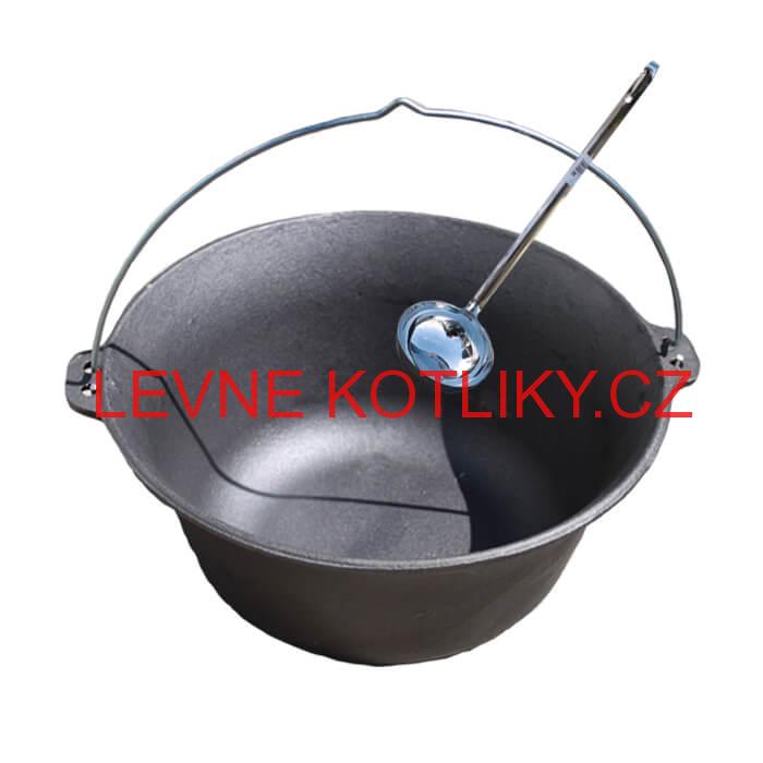 Litinový kotlík 10,8 L + nerezová naběračka