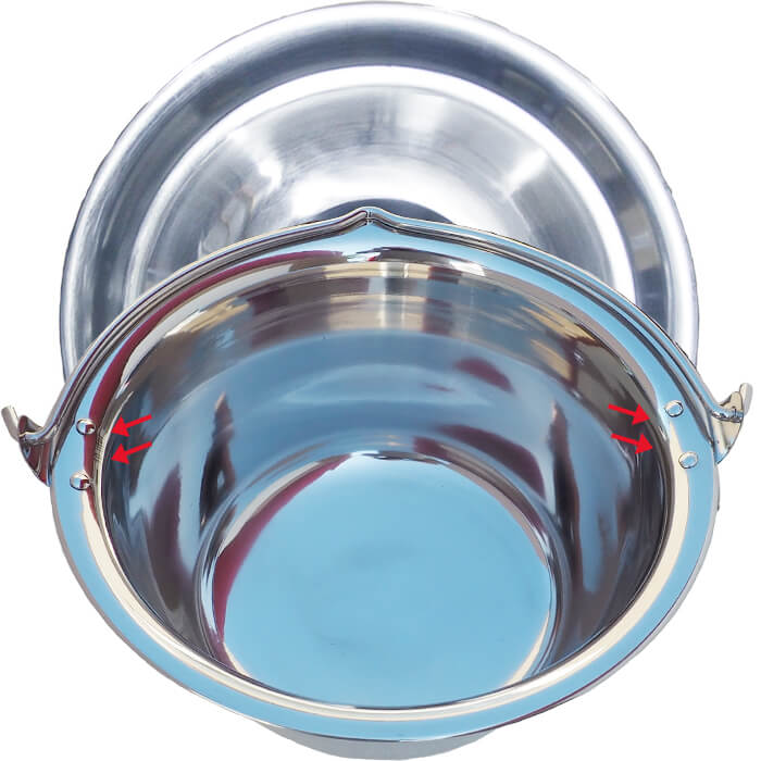 Nerezový kotlík 15 L (0,8 mm) s nýty + poklice