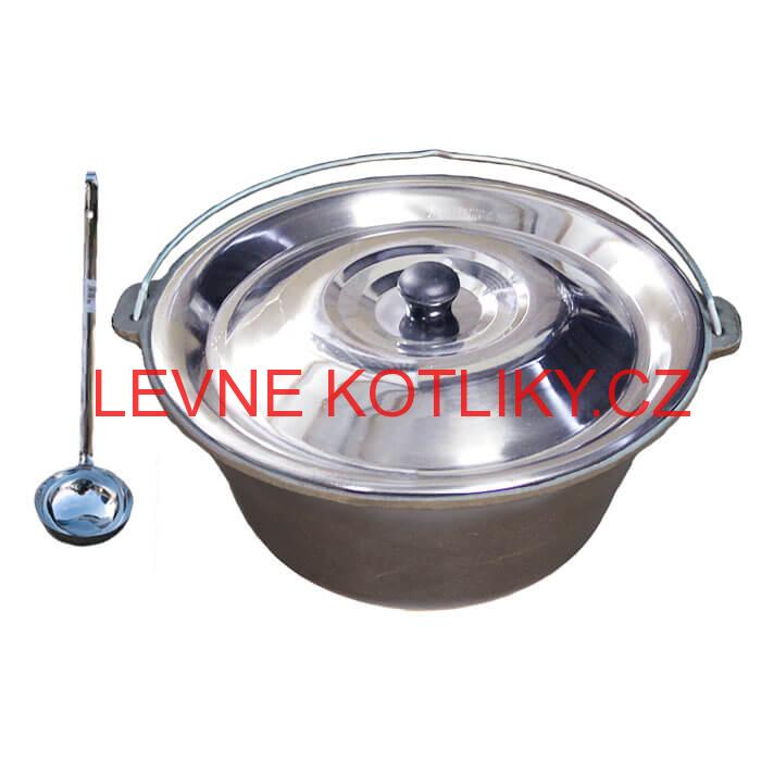 Litinový kotlík 10,8 L + nerezová poklice