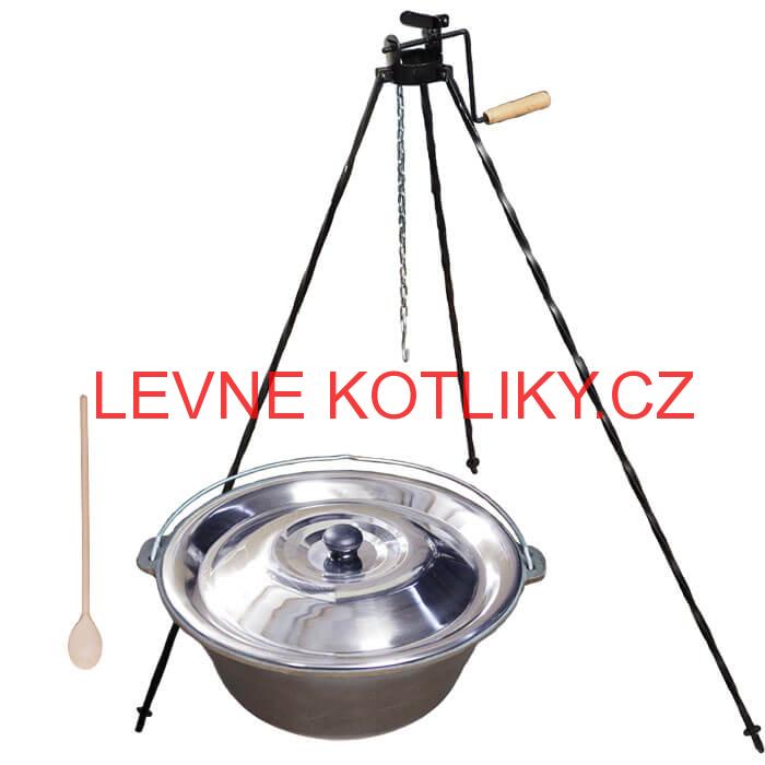 Litinový kotlík 16 L + stojan s kladkou VAR