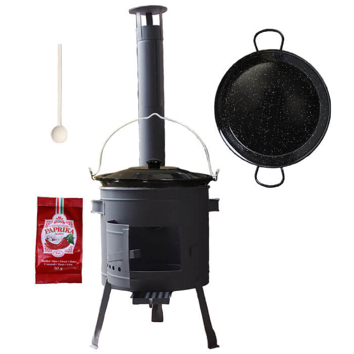 Smaltovaný kotlík 13 L + Paella smaltovaná pánev + nízká žáruvzdorná kotlina 36 cm PLUS 600