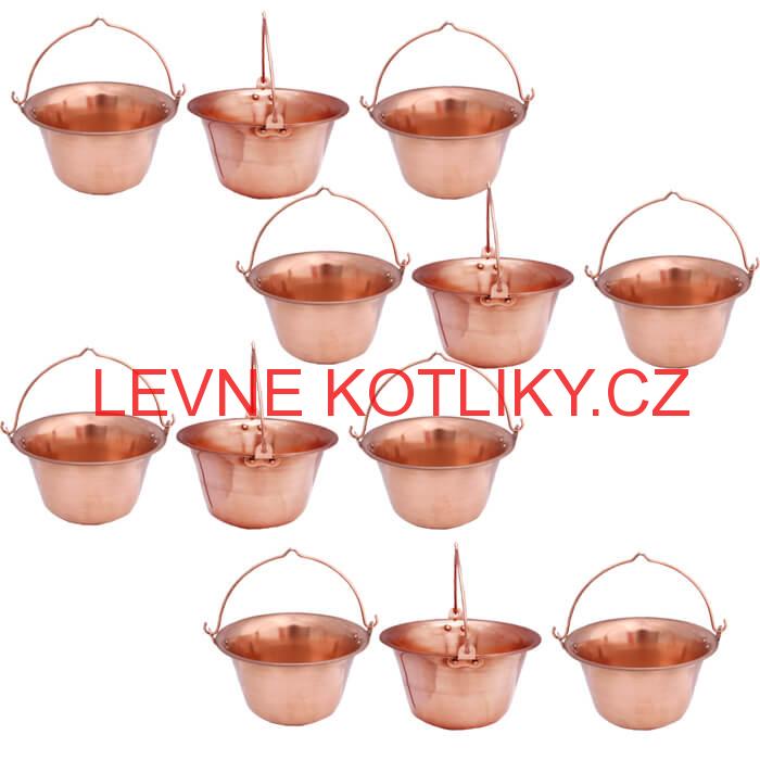 Servírovací souprava měděných kotlíků 12 ks