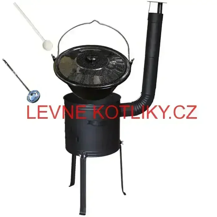 Smaltovaný kotlík 22 L (1,2 mm) + žáruvzdorná kotlina 42 cm Plus 700 + misky 12 ks + 2 x pepř na guláš 100 g