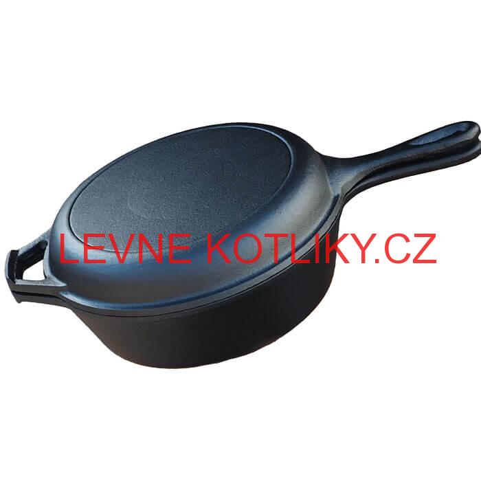 Litinová pánev s poklicí 26,5 cm