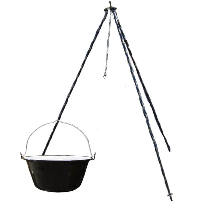 Smaltovaný kotlík 25 L + trojnožka 1,2 m