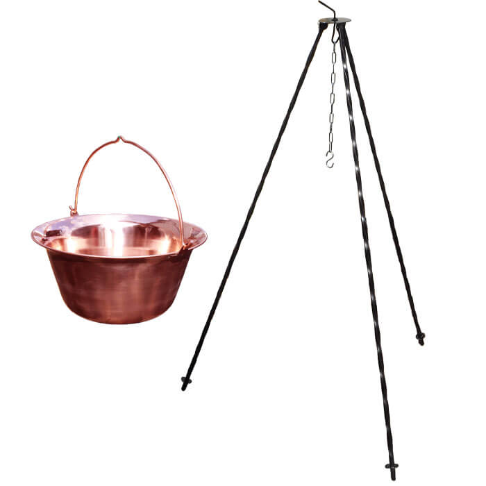 Měděný kotlík 20 L (1,2 mm) + trojnožka 1,2 m