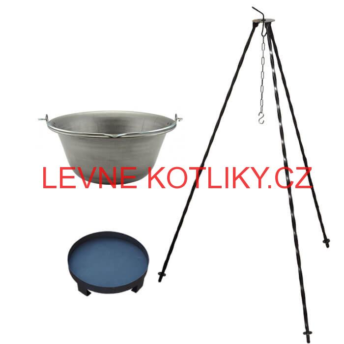 Železný kotlík 20 L (0,75 mm) + trojnožka 1,2 m + ohniště 36 cm