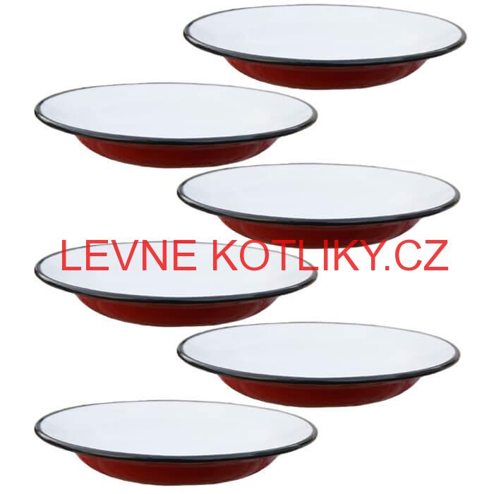 Souprava smaltovaných mělkých talířů 22 cm 6 ks