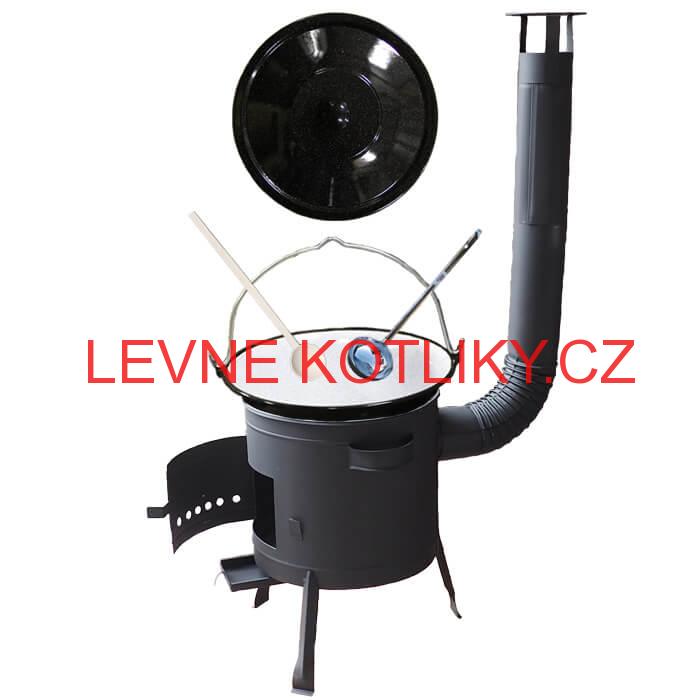 Smaltovaný kotlík 13 L + žáruvzdorná kotlina 36 PLUS 600 