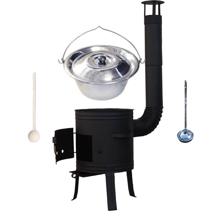 Nerezový kotlík 10 L (1,2 mm) INOX + žáruvzdorná kotlina 33 cm PLUS 700
