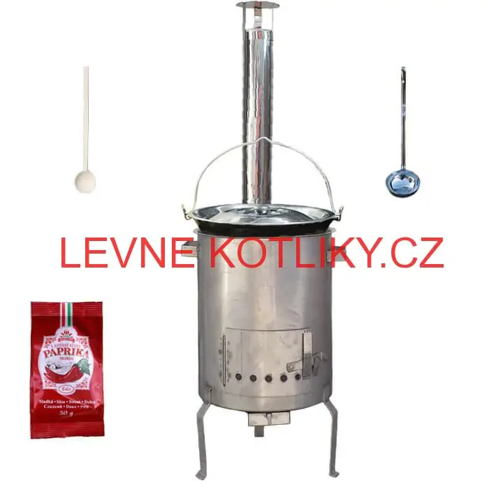Smaltovaný kotlík 30 L (1,2 mm) + nerezová kotlina (1,5 mm) 45 cm STRONG EXCLUSIVE