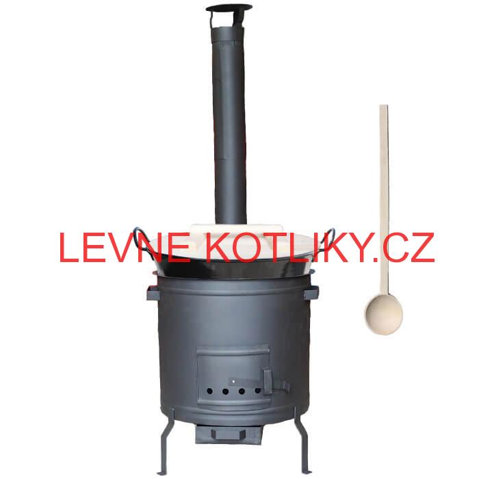 Zabijačkový smaltovaný kotel 100 L + žáruvzdorná kotlina 60 cm PLUS 600