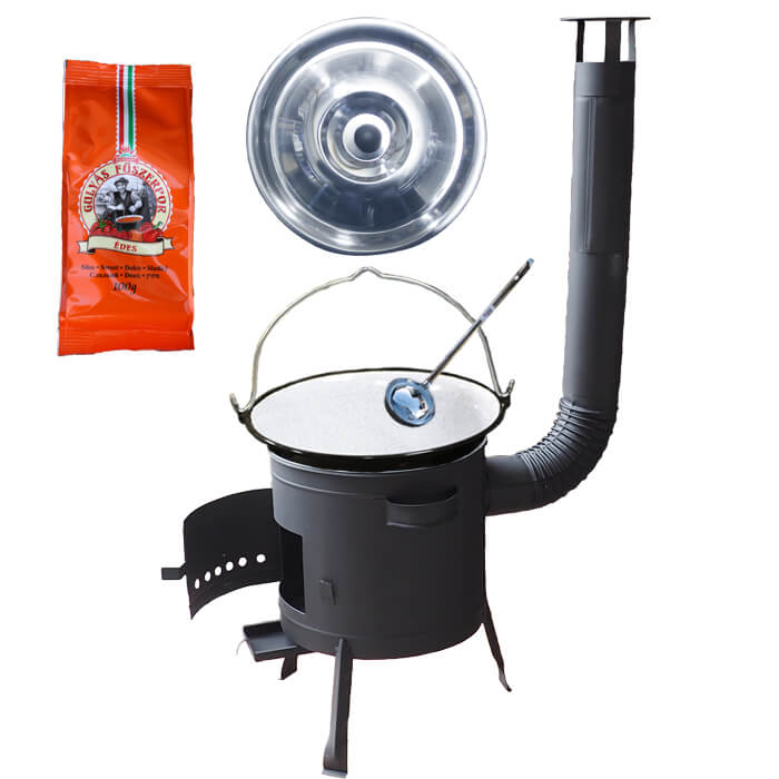 Smaltovaný kotlík 20 L (1,2 mm) + nerezová poklice + nízká žáruvzdorná kotlina (0,8 mm) 42 PLUS 600