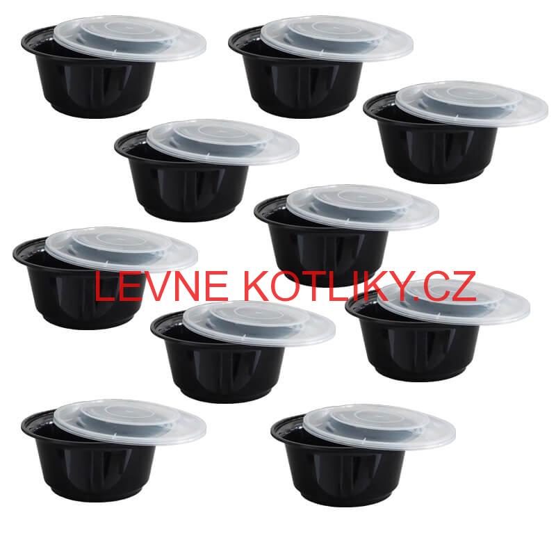 Plastové boxy (misky) na guláš + víčky 1000 ml 10 ks