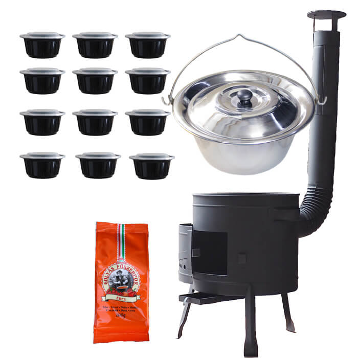 Nerezový kotlík 22 L (0,8 mm) + nerezová poklice + nízká žáruvzdorná kotlina (0,8 mm) 42 PLUS 600