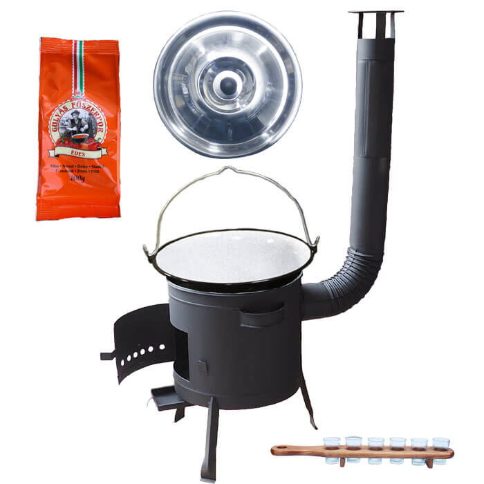 Smaltovaný kotlík 20 L (1,2 mm) + pepř + štamperlíky + nízká žáruvzdorná kotlina (0,8 mm) 42 PLUS 600