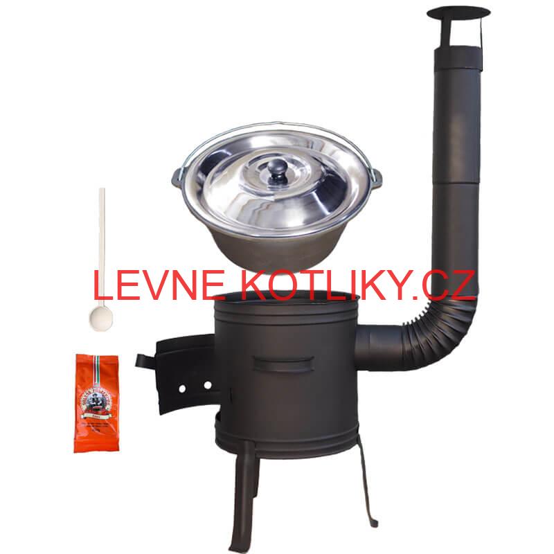 Litinový kotlík 10,8 L + kotlina 33 cm (1 mm) + žáruvzdorná barva Plus 700