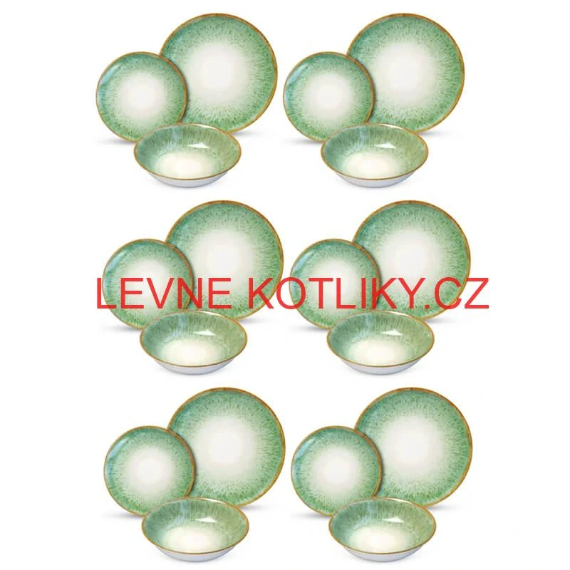 Souprava keramických talířů 18 ks GREEN