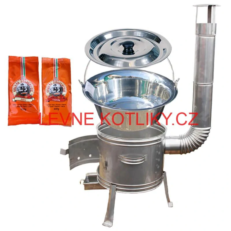 Nerezový kotlík 20 L (1,2 mm) INOX + Nerezová kotlina 42 INOX + paprikový pepř na guláš - MIX 100 g