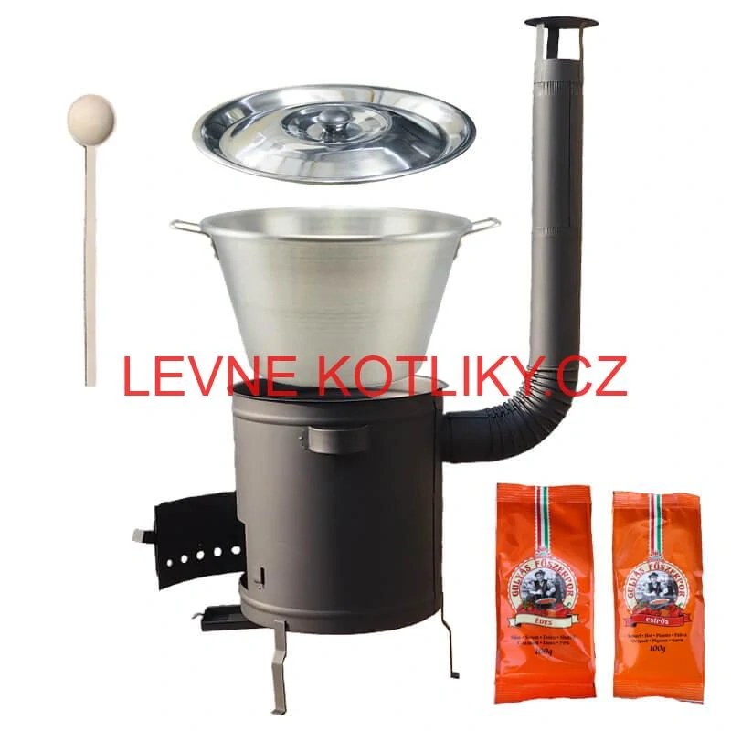 Nerezový kotel 40 L + Hrubostěnná kotlina 45 cm (1,5 mm) STRONG Plus 600 + paprikové koření na guláš