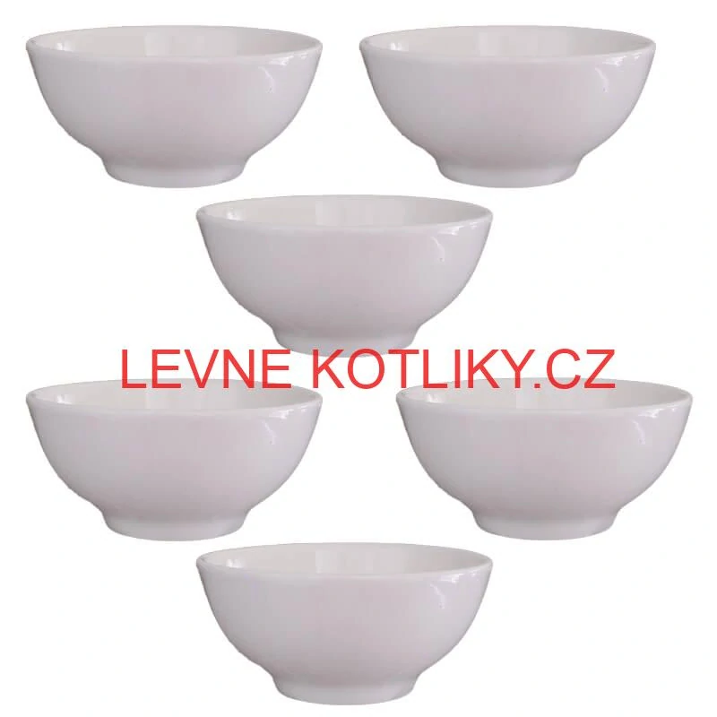 Keramické misky na servírování guláše 15 cm 6 ks bílé