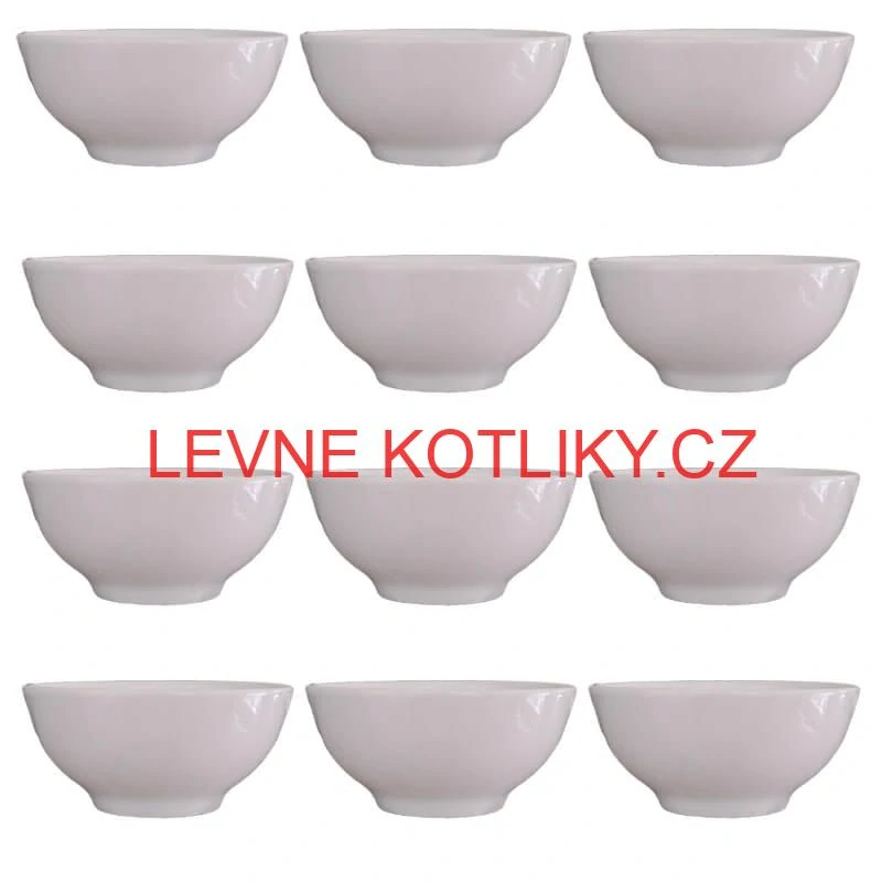 Keramické misky na servírování guláše 15 cm 12 ks bílé