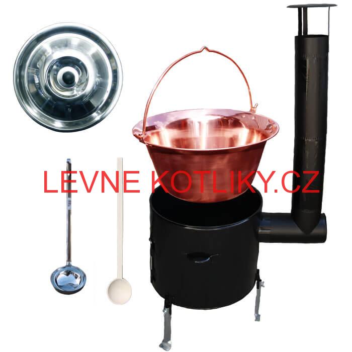 Měděný kotlík 14 L + smaltovaná kotlina 36 EXCLUSIVE
