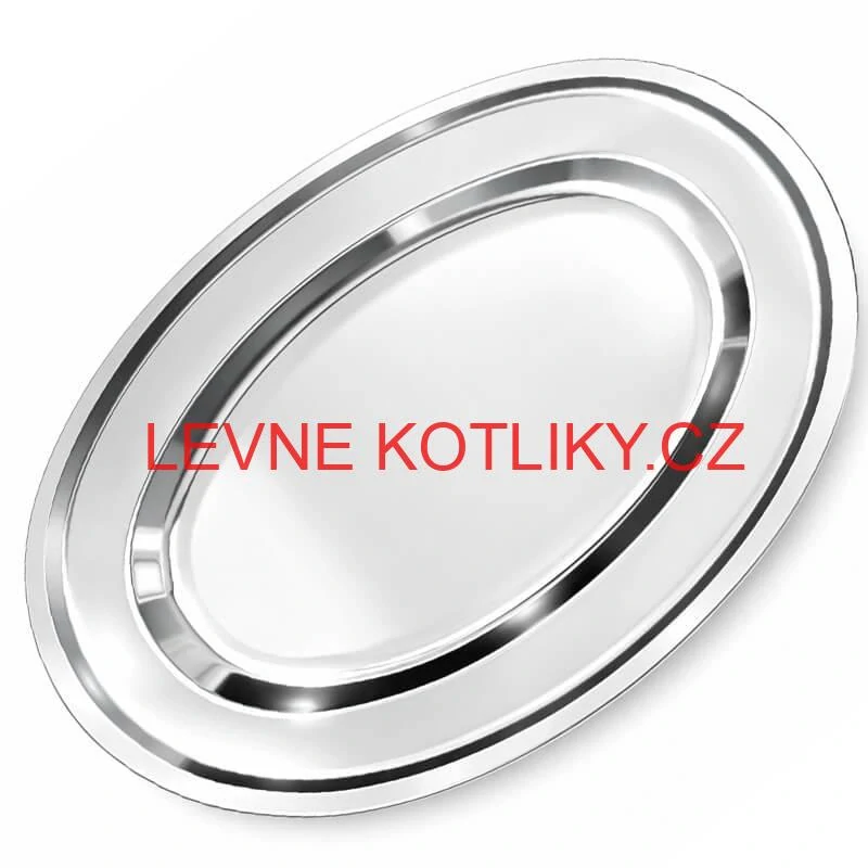 Nerezový oválný podnos (30,5cm) – Odolný servírovací tác na maso i koláče