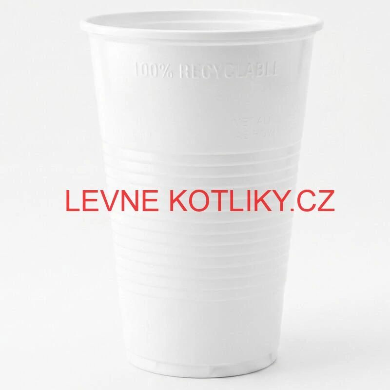 Jednorázový plastový bílý kelímek na studený nápoj 500 ml 12 ks