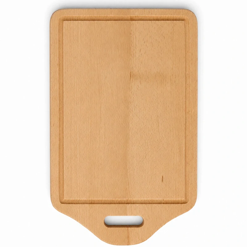 Dřevěná krájecí deska s rukojetí 40×25 cm — tvar štítu