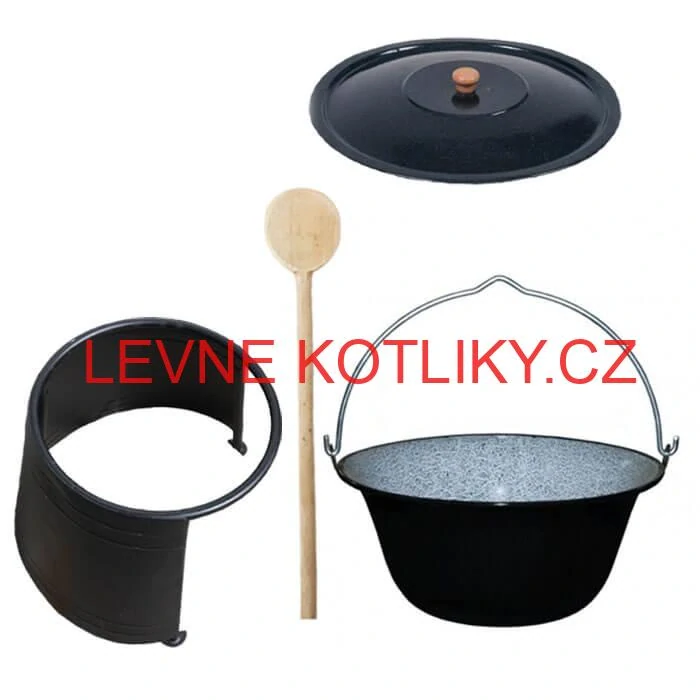 Smaltovaný kotlík 13 L (1,2 mm) + poklice + chránič plamene